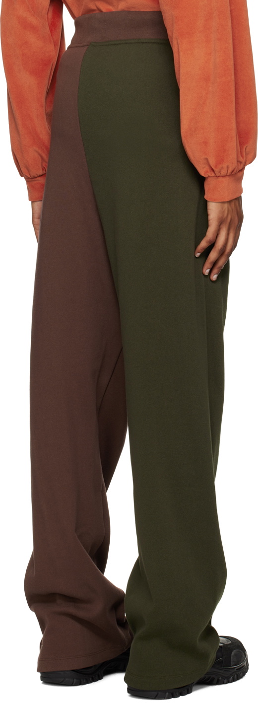 SC103 Green & Brown Paneled Lounge Pants