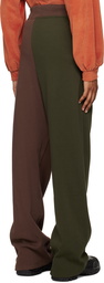 SC103 Green & Brown Paneled Lounge Pants