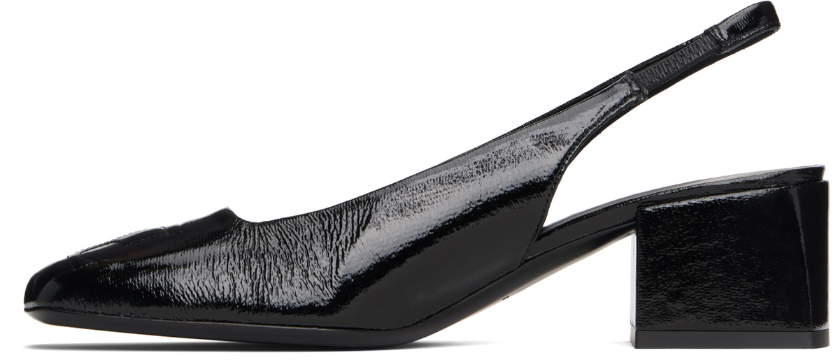 Courrèges Black AC Vinyl Slingback Heels