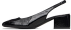 Courrèges Black AC Vinyl Slingback Heels
