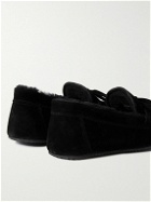 Mr P. - Shearling-Lined Suede Slippers - Black
