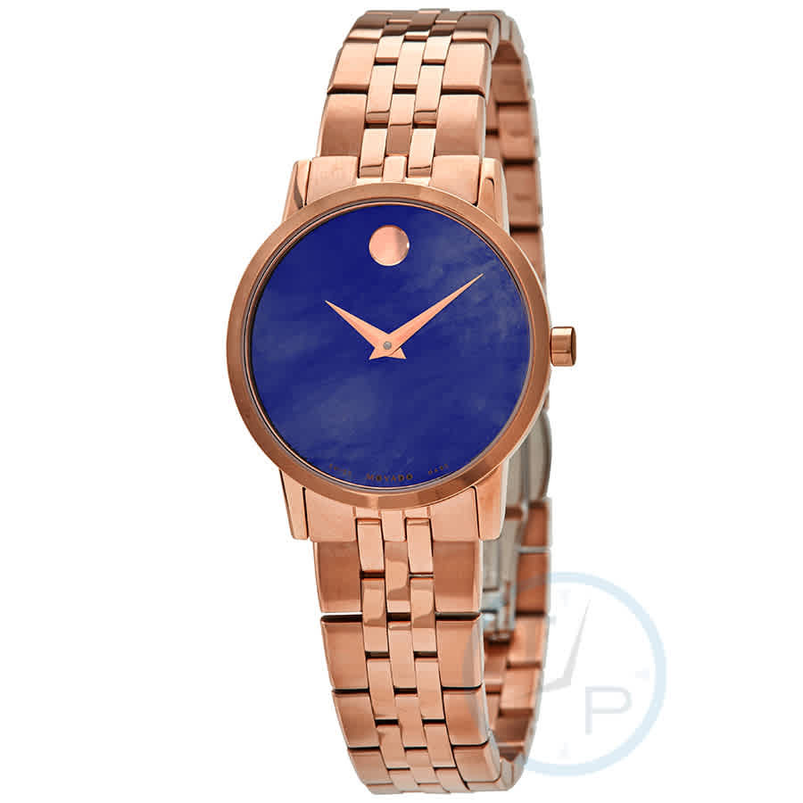 Movado Museum Quartz Blue Mother of Pearl Dial Ladies Watch 0607354 Movado