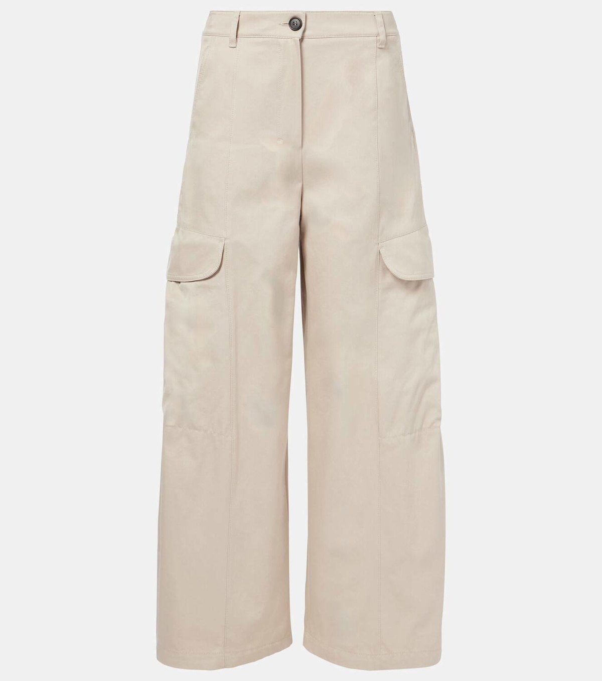 【関税＆送料込み】Max Mara Cotton Baggy Trousers Wide-fit cotton gabardine trousers, beige | 