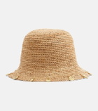 Oséree Embellished raffia bucket hat