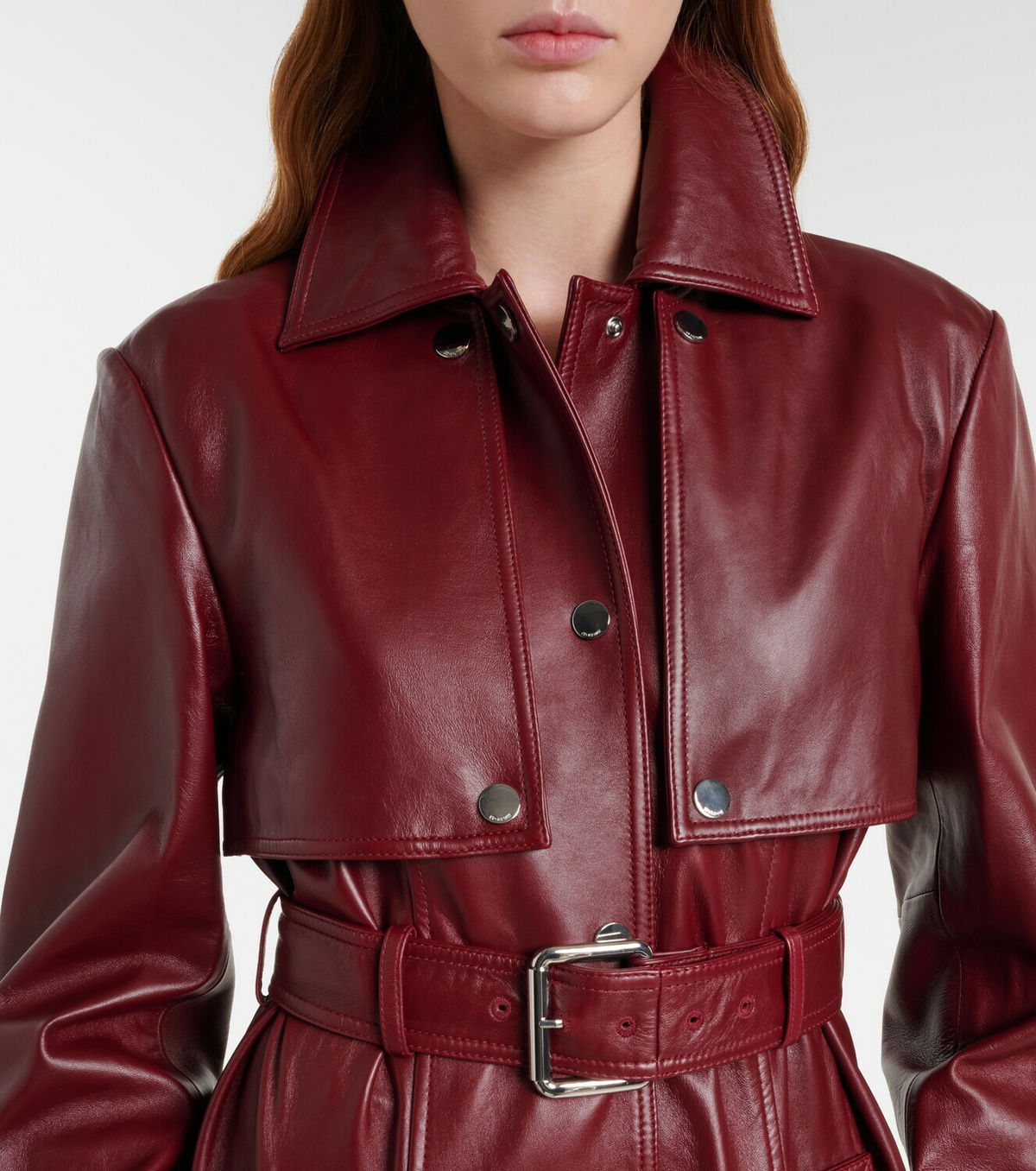 Sportmax Paste leather trench coat