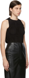 Matériel Tbilisi Black Sleeveless Gathered Bodysuit