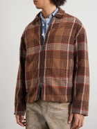 The Elder Statesman - Checked Cashmere Jacket - Brown