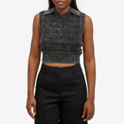 Alexander Wang Women's V Neck Knitted Vest in Black
