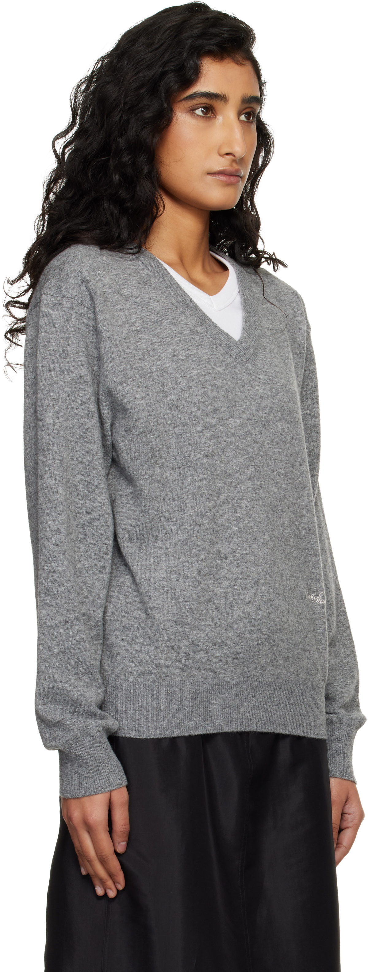 Dunst Gray Soft V-Neck Sweater