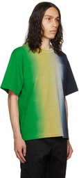 sacai Green & Navy Tie-Dye T-Shirt