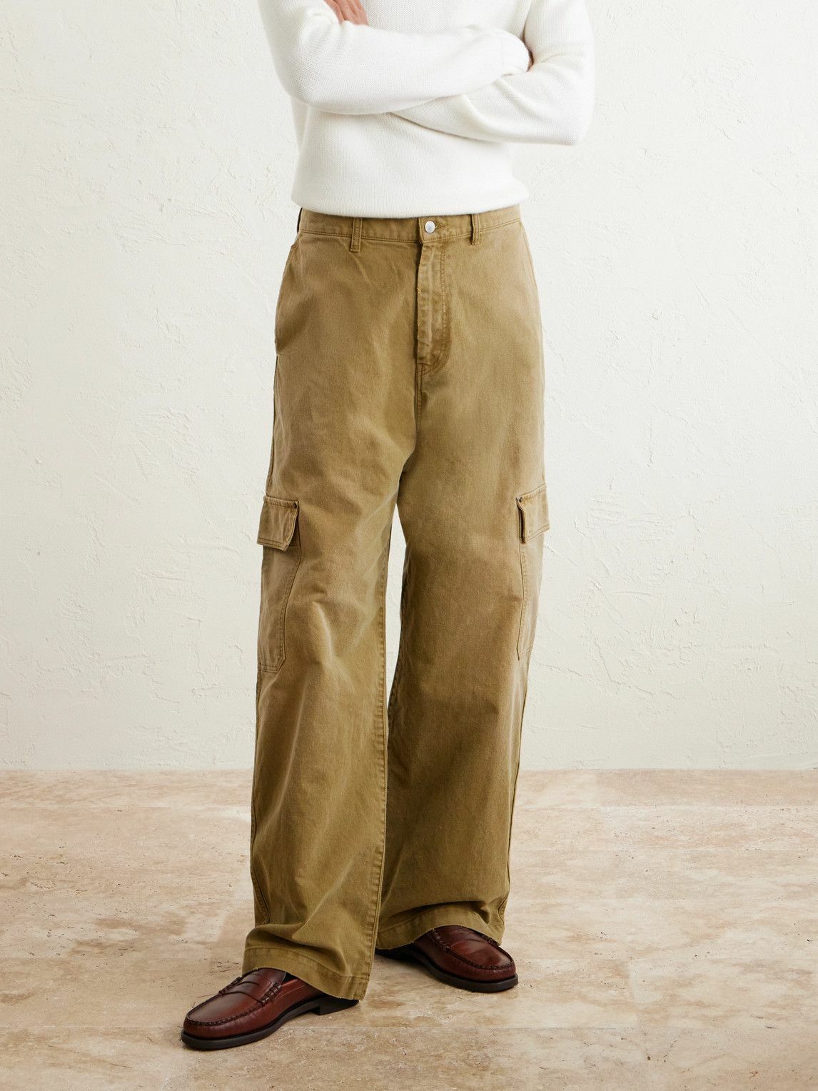 ssstein - Straight-Leg Cotton Cargo Trousers - Brown
