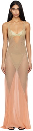 The Attico Beige & Pink Maxi Dress