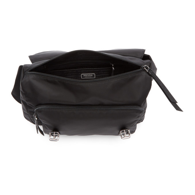 Prada New Vela Nylon Belt Bag W/ Studs in Black