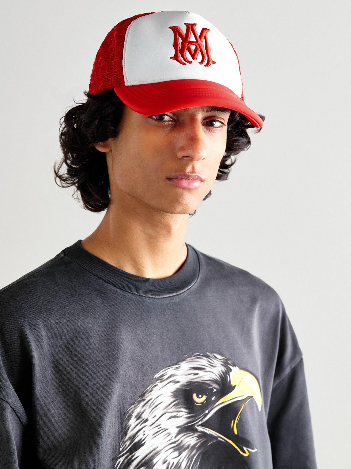 AMIRI - MA Logo-Embroidered Scuba and Mesh Trucker Cap