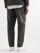 MR P. - Pleated Linen and Cotton-Blend Trousers - Black