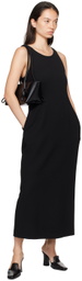 AURALEE Black Tense Wool Double Cloth Midi Dress