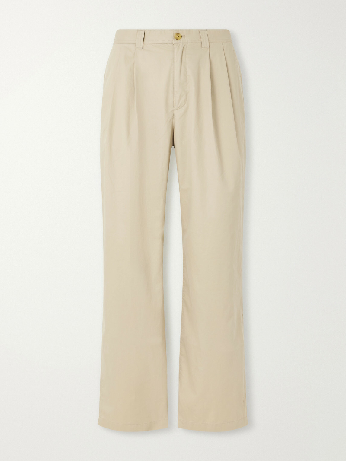 Aimé Leon Dore - Straight-Leg Pleated Cotton Trousers - Neutrals