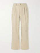Aimé Leon Dore - Straight-Leg Pleated Cotton Trousers - Neutrals