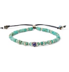 Peyote Bird - Sterling Silver, Turquoise and Agate Bracelet - Blue