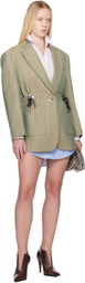 Rabanne Green Mottled Wool Blazer