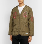 Wacko Maria - Embroidered Quilted Shell Jacket - Green