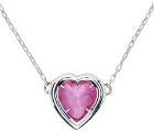 AMBUSH Silver & Pink Heart Stone Charm Necklace
