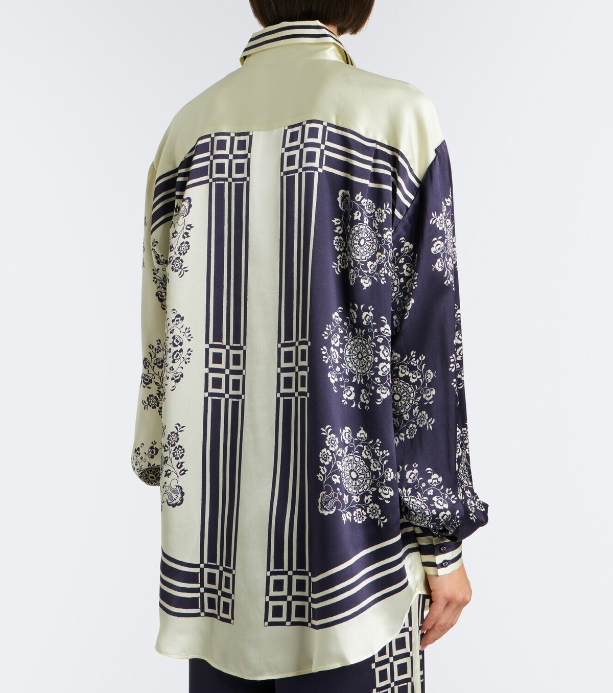 Alémais Banderra scarf-detail printed silk shirt