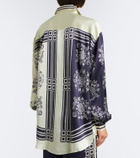Alémais Banderra scarf-detail printed silk shirt