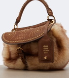 Miu Miu Rendez-vous studded shearling tote bag