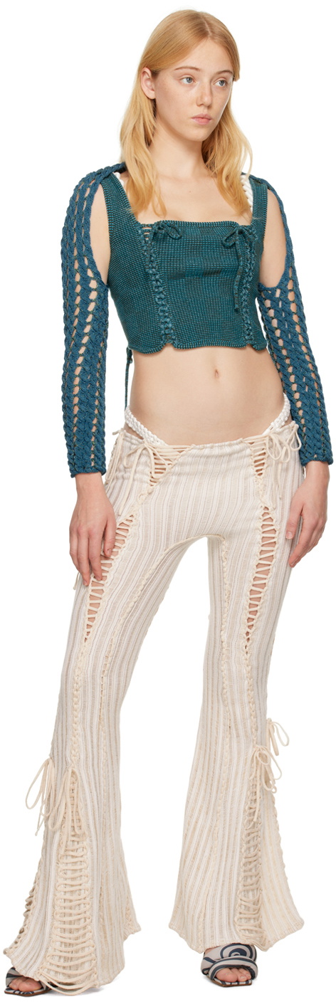 Isa Boulder SSENSE Exclusive Blue Minicable Gloves Isa Boulder