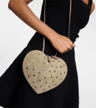 Alaïa Le Cœur studded suede shoulder bag