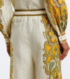 Alémais Porter printed linen wide-leg pants