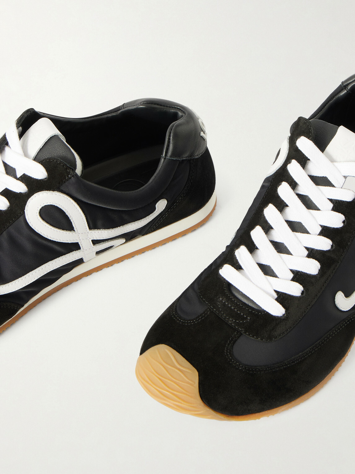 LOEWE - Ballet Runner 2.0 Logo-Appliquéd Shell, Suede and Leather Sneakers - Black