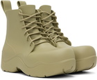 Bottega Veneta Khaki Puddle Lace-Up Boots