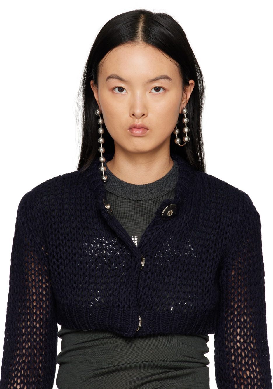 HUGO KREIT Silver Ball Chain Earrings