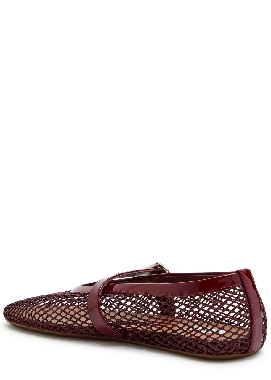 Alaïa Mesh Ballet Flats Burgundy