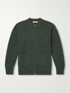 FrizmWORKS - Ribbed-Knit Wool-Blend Zip-Up Cardigan - Green