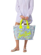 MC2 Saint Barth Cotton Canvas Tote Bag With Paisley Print