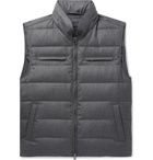 Thom Sweeney - Quilted Wool Hooded Down Gilet - Men - Gray