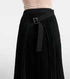 Junya Watanabe Plissé wool-blend maxi skirt