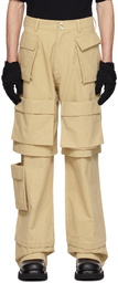 SPENCER BADU Beige Layered Cargo Pants