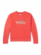 ERL - Appliquéd Cotton-Jersey Sweatshirt - Red