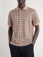 Burberry - Logo-Embroidered Checked Jacquard Polo Shirt - Neutrals