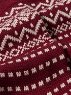 Corgi - Fair Isle Merino Wool and Cotton-Blend Socks - Red