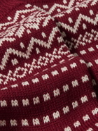 Corgi - Fair Isle Merino Wool and Cotton-Blend Socks - Red