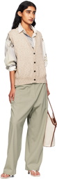 Cordera Beige Flecked Cotton Waistcoat Cardigan