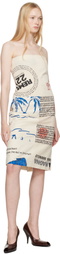 Marine Serre Beige Regenerated Tote Bags Bustier Midi Dress