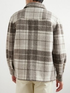 Alanui - Checked Brushed Wool and Alpaca Overshirt - Brown