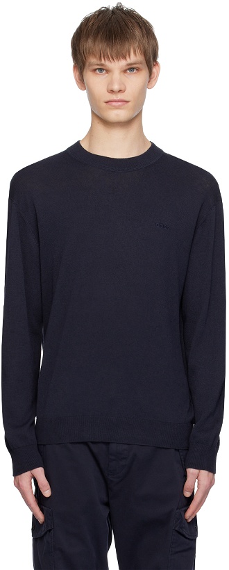 Photo: BOSS Navy Relaxed-Fit Sweater