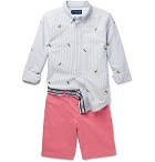 Polo Ralph Lauren - Boys Ages 2 - 6 Embroidered Striped Cotton Oxford Shirt - Blue